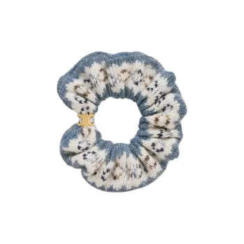 CELINE Scrunchy Fair Isle In Wool And Brass With Gold Finish