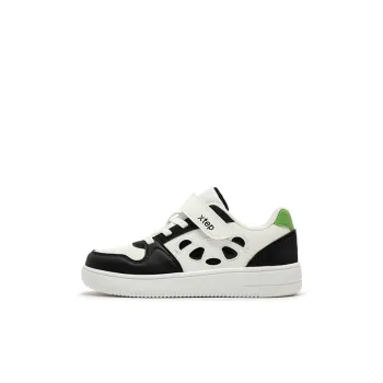 XTEP Non slip Support Low Top Kids' Skateboarding Shoes Sail White Black Kids'