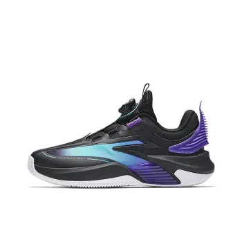 Antakids Slip Resistant, Abrasion Resistant, Breathable Low Top Children's Basketball Shoes Black Purple Unisex