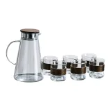 Walnut Wood Lid Minimalist Style Teapot+Snap Buckle Transparent X6