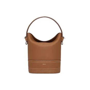 ZESH Cow Leather Bucket Bag Commute Crossbody Bag Handbag Small Size Women's Multicolor