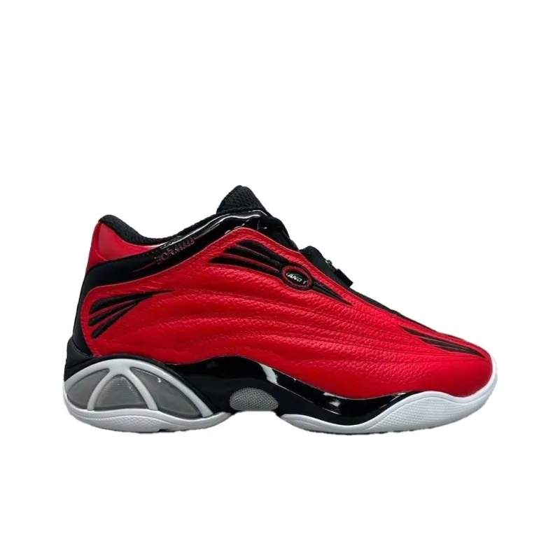 AND1 Anti-Slip Wear-Resistant Mid-Top Basketball Shoes Unisex Red-1