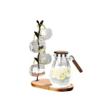 Transparent Teapot+4 Cups+4 Cup Holder