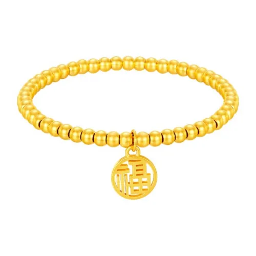 YORISTEINK New Chinese Style Luxe Fortune Bead Bracelet #Good Luck Solid Gold Priced In Gram Gold Bracelet Women's