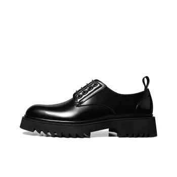 THOM WILLS Cleanfit Trendy Shiny Derby Shoes Casual Shoes Men's Black