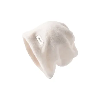Mulinsen Faux Rabbit Fur Beanies Unisex White