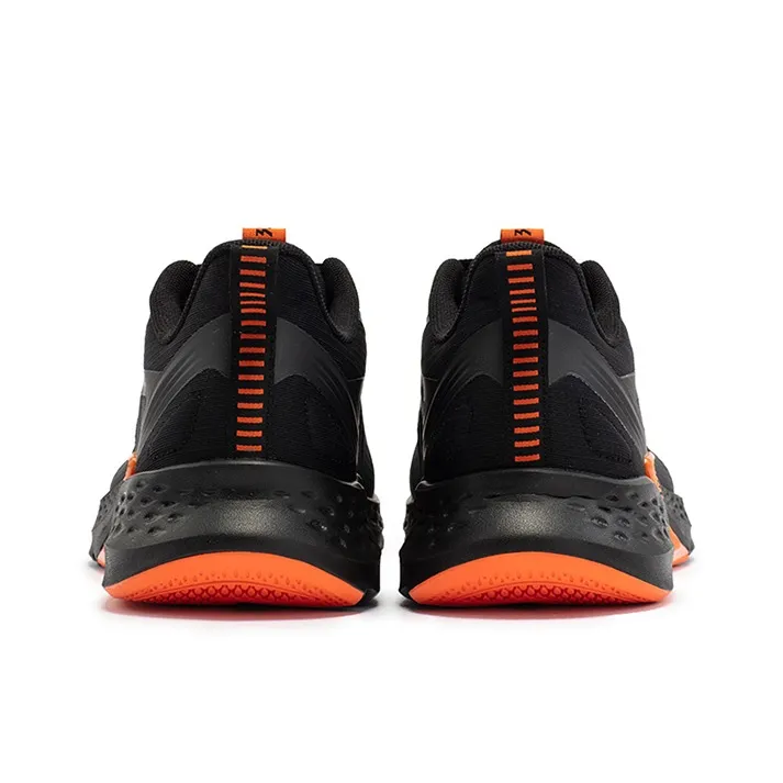 361° Volcano Rainproof Series Running Shoes Men Low Top Obsidian Black/Crimson Orange-3