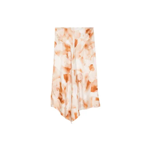 Calvin Klein Watercolour Print Satin Midi Skirt
