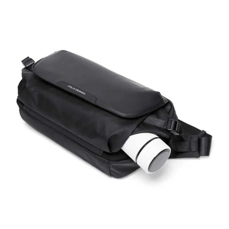 POLO Oxford Shoulder Bag Medium Size Men's Black-3