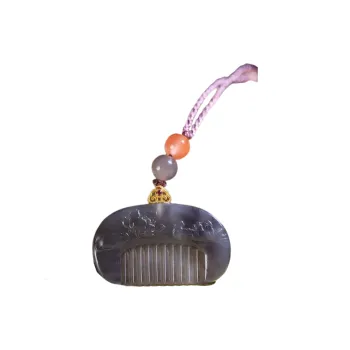 Jade Charm Yao Hetian Jade Comb Smoky Purple Women's