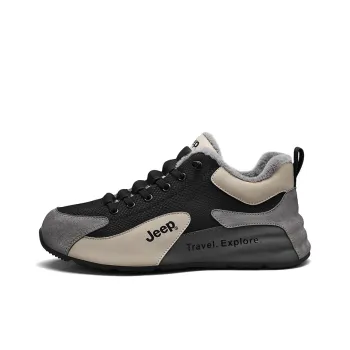 Jeep Chunky Sneakers Men Low Top Black Gray/Black Orange/Gray