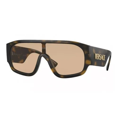 VERSACE Plastic Irregular Shape Sunglasses Women's Tortoiseshell