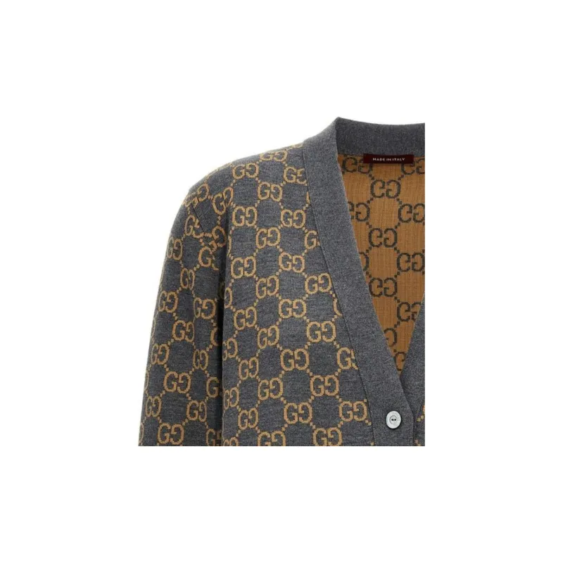 GUCCI Reversible Gg Jacquard Button-Up Cardigan-6