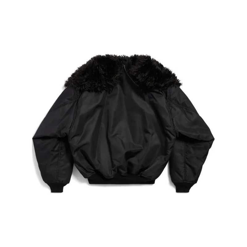 Balenciaga Faux Fur Hooded Jacket-1