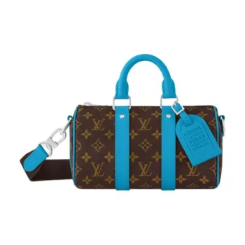 LOUIS VUITTON Coated Canvas Handbag Shoulder Bag Crossbody Bag Men's Blue & Brown