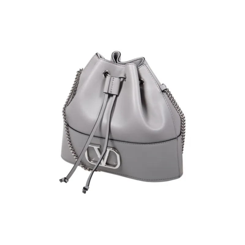 Valentino Sheepskin Bucket Bags Crossbody Bag, Shoulder Bag Women's Gray-1