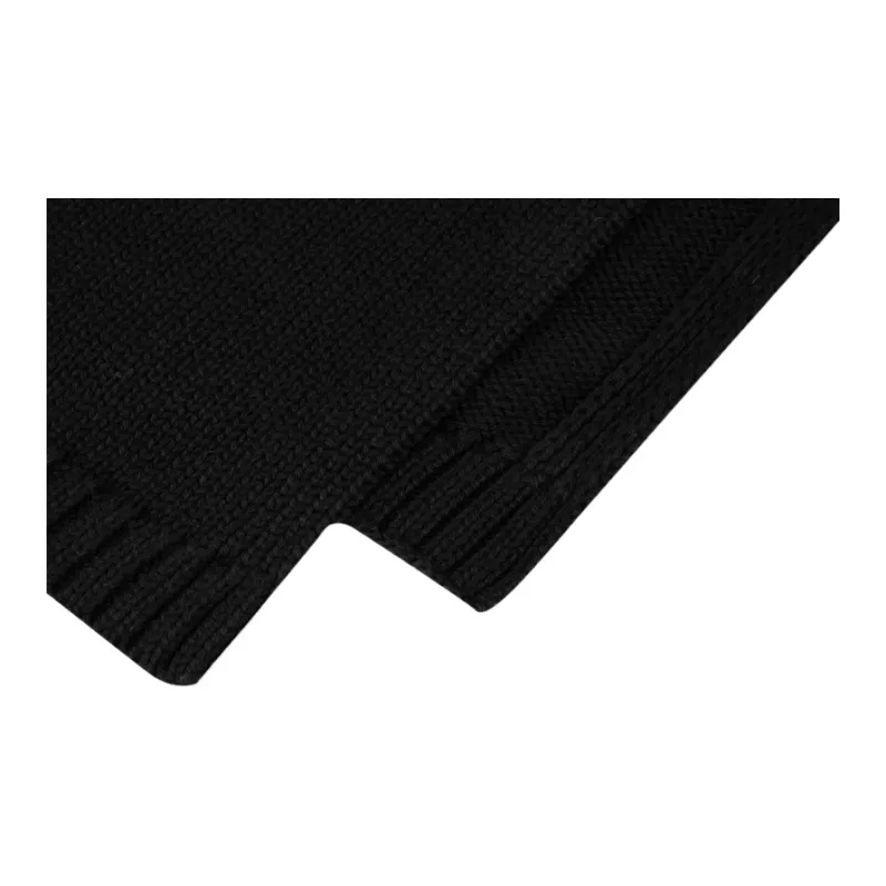 CALVIN KLEIN Cotton Knit Scarves Unisex Space Black-2