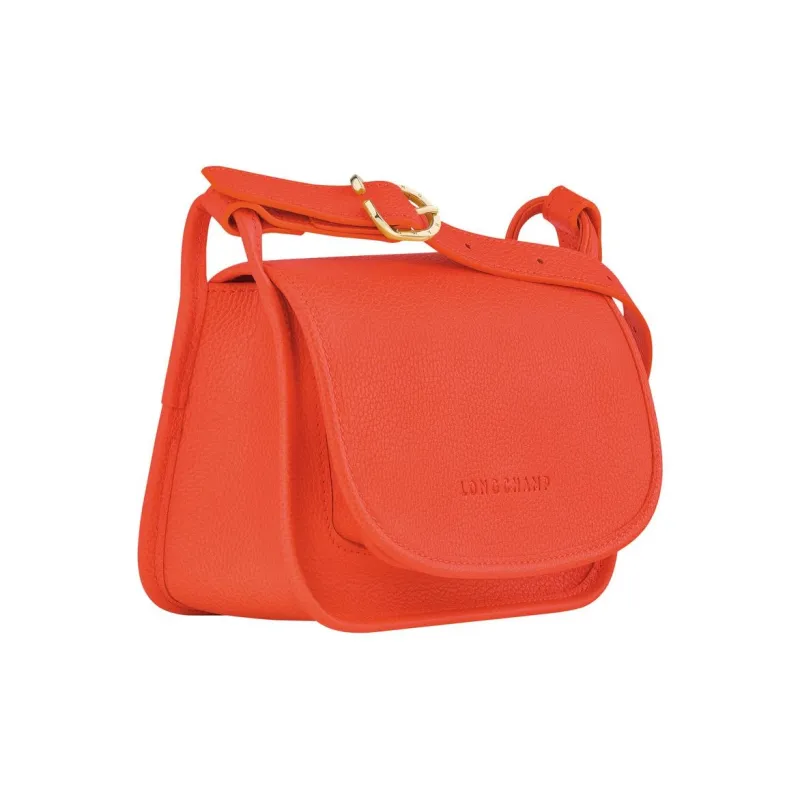 LONGCHAMP Le Foulonné Cow Leather Shoulder Bag Crossbody Bag Small Size Women's Orange-1