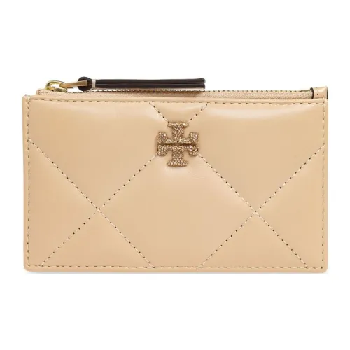 TORY BURCH Kira Calfskin Card Holder Women's Sandy Beige