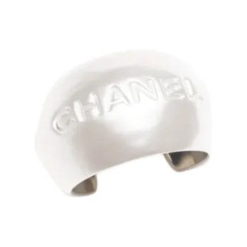 CHANEL Metal Resin Bangles Women's Silver
