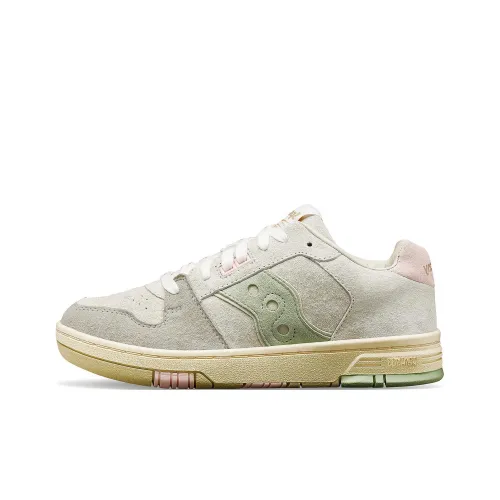 Saucony Anti Slip Wear Resistant Low Top Skateboard Shoes Women's Beige Green
