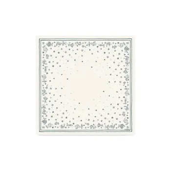 CHANEL Silk Twill Silk Scarves Women's Ivory/Dark Green