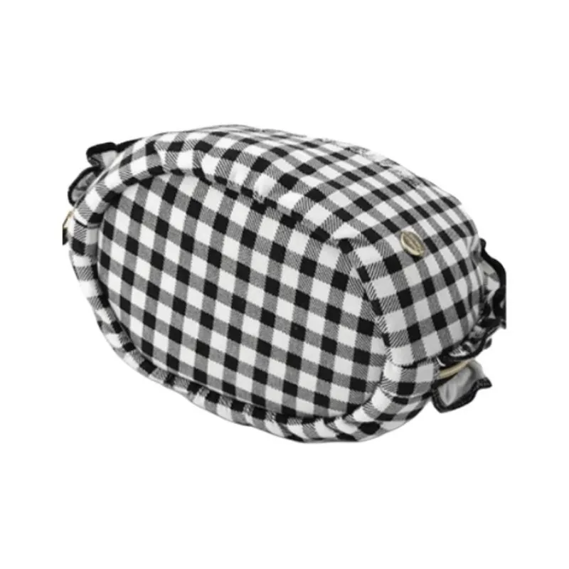 SNIDEL Viscose Coin Purse Clutch Medium Size Women's Ivory White/Pink/Plaid-4