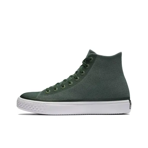 Converse Anti-Slip Wear-Resistant High-Top Skateboard Shoes Men's Dark Green