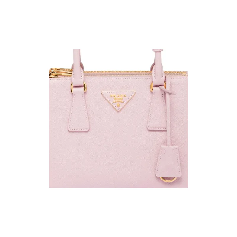 PRADA Galleria Killer Bag Calfskin Shoulder Bag Crossbody Bag Handbag Small Size Women's Snow Pink-3