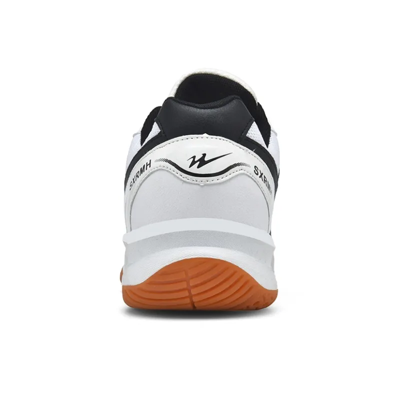 Binary Cushioning Rebound Abrasion Resistant Lightweight Slip Resistant Low Top Badminton Shoes Men's White Black-5