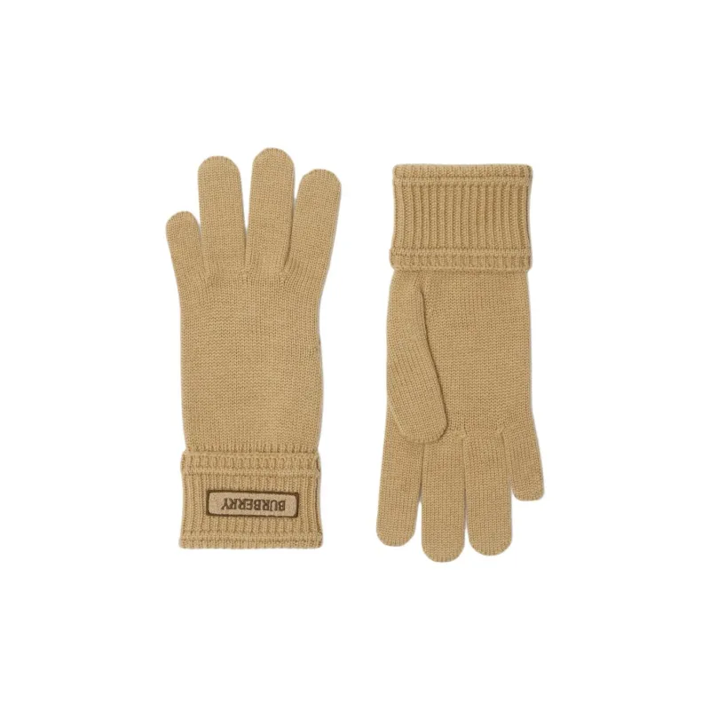 Burberry Wool Knit Gloves Unisex Sand-1