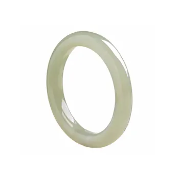 Cuizu Hetian Jade Bangles Pale Greenish White Jade Unisex
