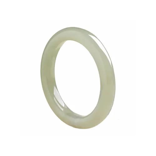 Cuizu Hetian Jade Bangles Pale Greenish White Jade Unisex