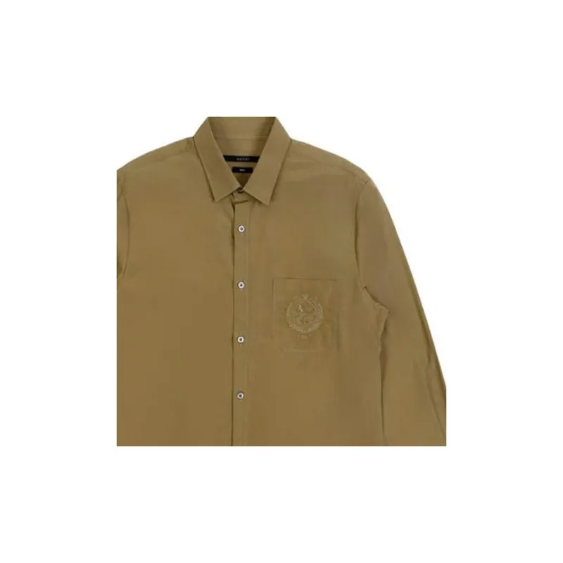 GUCCI Shirts Men Brown-3