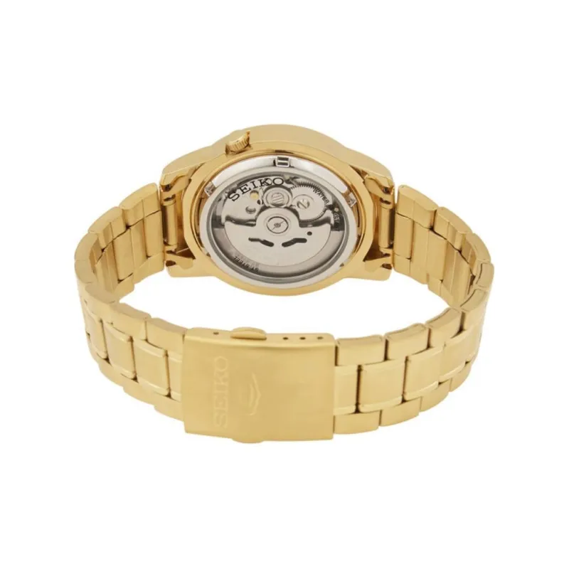 SEIKO Automatic Mechanical Movement Stainless Steel Strap Watch Men's Watches Gold Dial-1