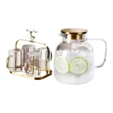 Chubby Pot 1800ML Gold Lid+300ML Four-Color Cup+Elk Gold Frame