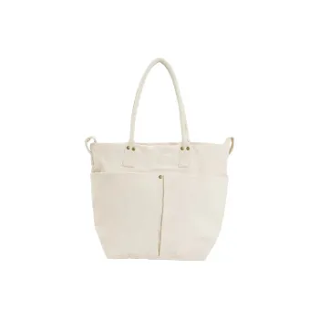 NITORI Canvas Handbag Japanese Style Modern Minimalist Versatile Commute Essential Canvas Bag Regular Unisex White