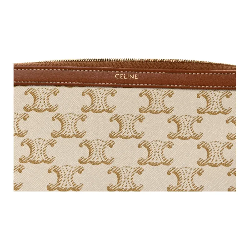 CELINE Women's Makeup Bag TRIOMPHE CANVAS AND CALFSKIN-5