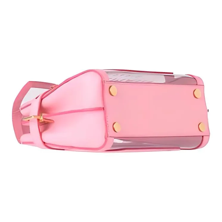 BALMAIN Calfskin With PVC Shoulder Bag, Crossbody Bag Women's Pink-4