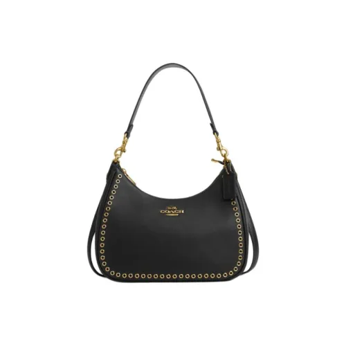 COACH Teri Cow Leather Handbag, Shoulder Bag Large Size Women's Black