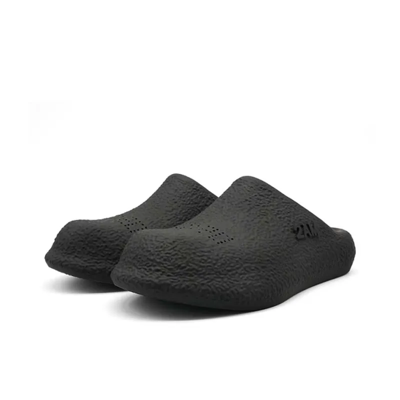 2AM Odor Resistant Abrasion Resistant Quick Dry Wrap toe Slippers Unisex Black-1