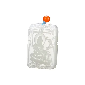 Jade Said Hetian Jade Necklaces White Jade/Pale Greenish White Jade Men's