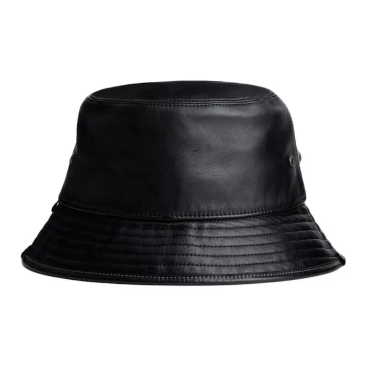 COACH Lambskin Bucket Hats Women's Black-0