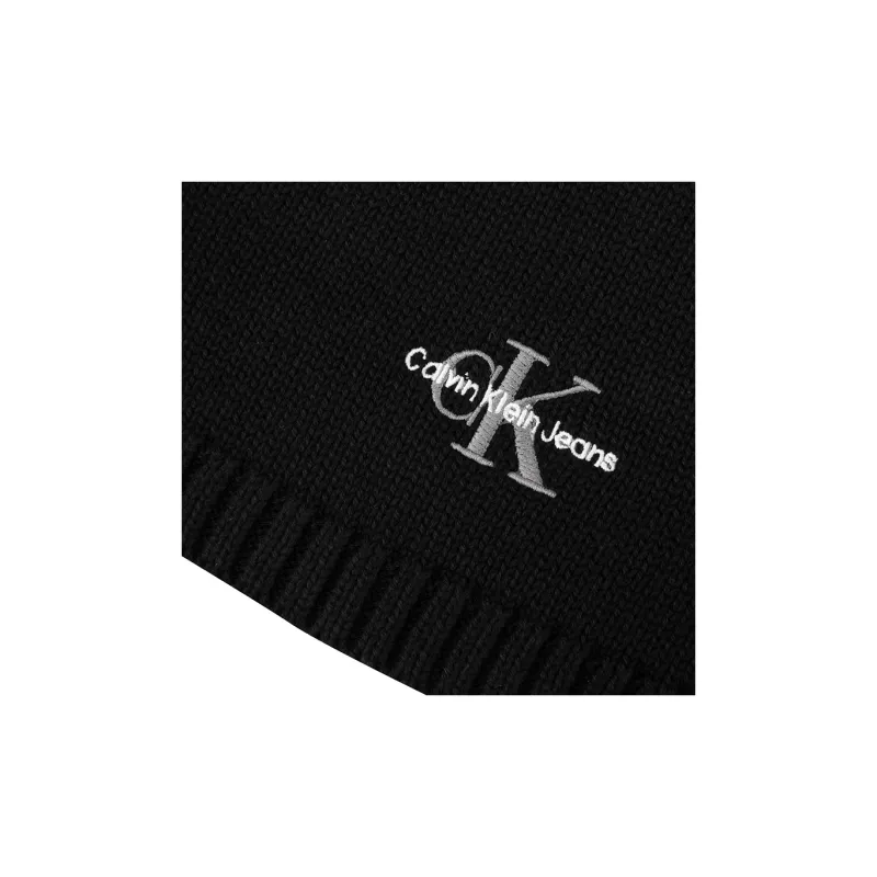 CALVIN KLEIN Cotton Knit Scarves Unisex Space Black-3