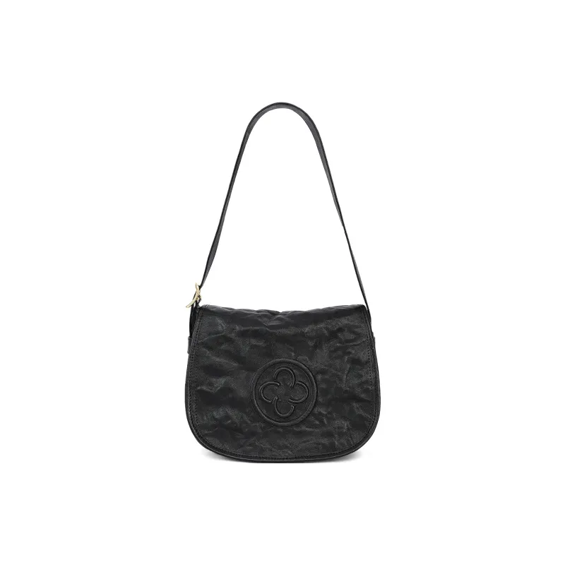 CASSILE Cow Leather Crossbody Bag, Shoulder Bag Women's Truffle Black-1