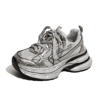 MXGM Low Top Chunky Sneakers Women's Silver