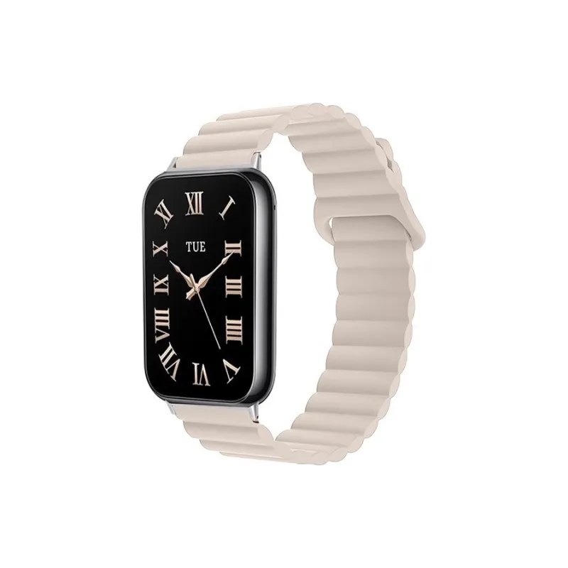 MSSM Watch Band Red Beige Compatibility Silicone Material-5
