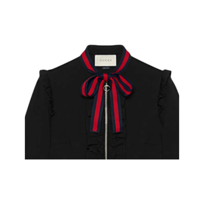 GUCCI Long Sleeved Dress Women's Black-5