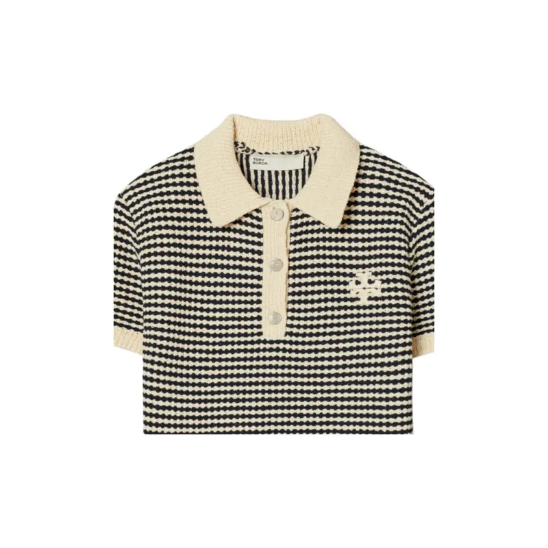 TORY BURCH Polo Shirt Women's Medium Size Marine Blue-1