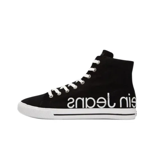 calvin grande KLEIN High-Top Skateboard Shoes Men's Black